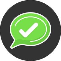 Checkmark Flat Grey Circle Style Icon vector