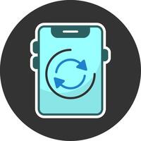 Sync Flat Grey Circle Style Icon vector