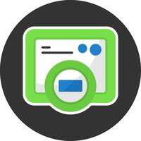 Camera Flat Grey Circle Style Icon vector