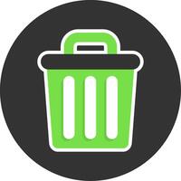Trash Flat Grey Circle Style Icon vector