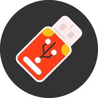 USB Flat Grey Circle Style Icon vector