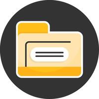 Folder Flat Grey Circle Style Icon vector