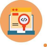 Code Testing Flat Long Shadow Style Icon vector