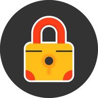 Lock Flat Grey Circle Style Icon vector