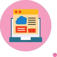 Cloud Coding Flat Long Shadow Style Icon vector