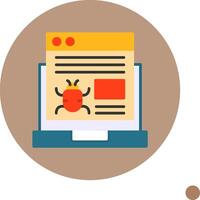 Bug Flat Long Shadow Style Icon vector