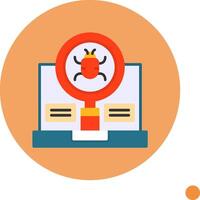 Search Bug Flat Long Shadow Style Icon vector
