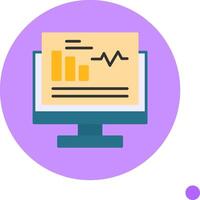 Monitor Flat Long Shadow Style Icon vector