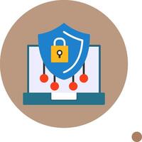 Data Security Flat Long Shadow Style Icon vector
