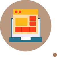 Website Layout Flat Long Shadow Style Icon vector
