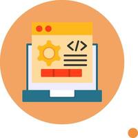 Code Setting Flat Long Shadow Style Icon vector