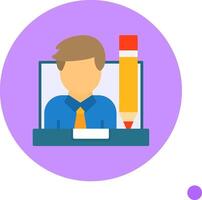 Graphic Designer Flat Long Shadow Style Icon vector