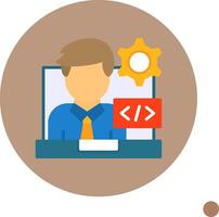 Programmer Flat Long Shadow Style Icon vector