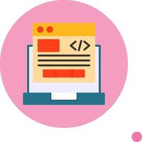 Programming Flat Long Shadow Style Icon vector
