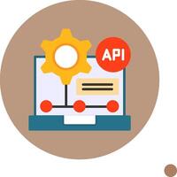 API Flat Long Shadow Style Icon vector