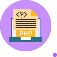 Php File Flat Long Shadow Style Icon vector
