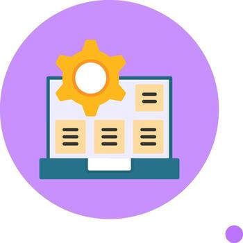 algoritmo plano largo sombra estilo icono vector