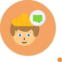 Inner Dialogue Flat Long Shadow Style Icon vector