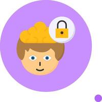Lock Flat Long Shadow Style Icon vector