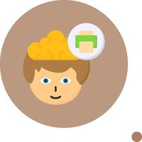 Print Flat Long Shadow Style Icon vector