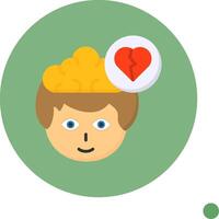 Heartbreak Flat Long Shadow Style Icon vector