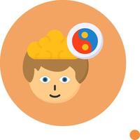 Meditation Flat Long Shadow Style Icon vector