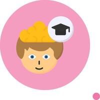 Mortarboard Flat Long Shadow Style Icon vector