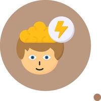 Brainstorm Flat Long Shadow Style Icon vector
