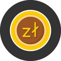 Polish Zloty Sign Flat Grey Circle Style Icon vector