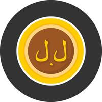 Lebanese Pound Sign Flat Grey Circle Style Icon vector