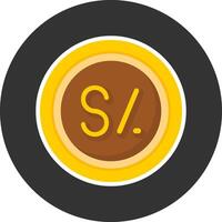 Peruvian Sol Sign Flat Grey Circle Style Icon vector