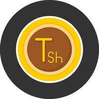 Tanzanian Shilling Sign Flat Grey Circle Style Icon vector