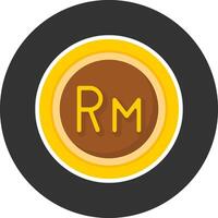 Malaysia Ringgit Sign Flat Grey Circle Style Icon vector