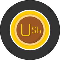 Ugandan Shilling Sign Flat Grey Circle Style Icon vector