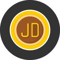 Jordanian Dinar Sign Flat Grey Circle Style Icon vector