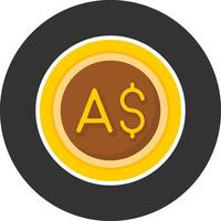 Australian Dollar Sign Flat Grey Circle Style Icon vector
