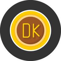 Danish Krone Sign Flat Grey Circle Style Icon vector
