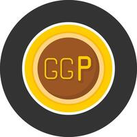 Guernsey Pound Sign Flat Grey Circle Style Icon vector