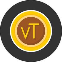 Vanuatu Vatu Sign Flat Grey Circle Style Icon vector