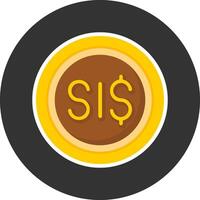 Solomon Islands Dollar Sign Flat Grey Circle Style Icon vector