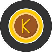 Myanmar Kyat Sign Flat Grey Circle Style Icon vector