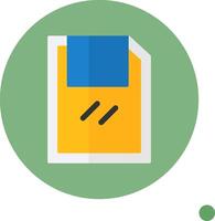 Save Flat Long Shadow Style Icon vector