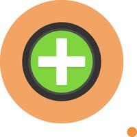 Add Flat Long Shadow Style Icon vector