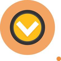 Chevron Down Flat Long Shadow Style Icon vector