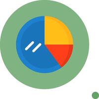Pie Chart Flat Long Shadow Style Icon vector