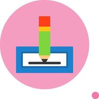 Edit Flat Long Shadow Style Icon vector