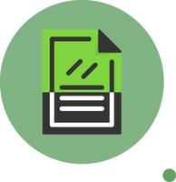 Document Flat Long Shadow Style Icon vector
