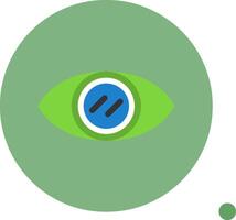 Eye Flat Long Shadow Style Icon vector