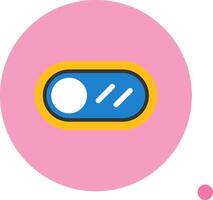 Toggle Button Flat Long Shadow Style Icon vector