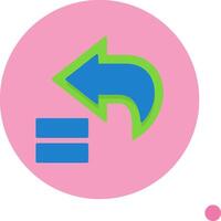 Backward Flat Long Shadow Style Icon vector